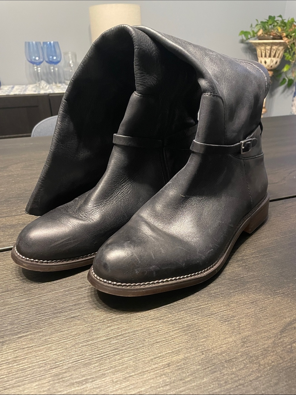 Franco Sarto Black Over-the-Knee Leather Riding Boots - Picture 4 of 11